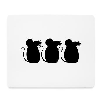 3 Mäuse Team Drei Freunde Party Crew Silhouette - Mousepad (Querformat) - Weiß - Vorne