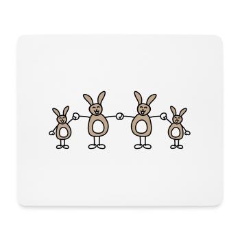 4 bunnies, family, children, parents, four siblings, sweet - Mouse Pad (horizontal) - white - Front