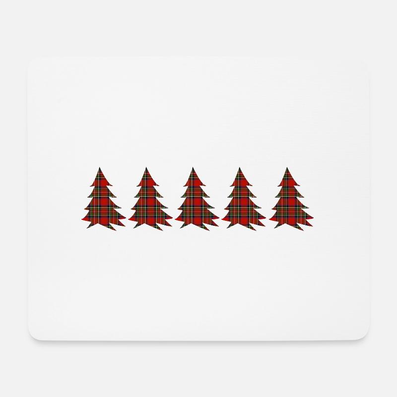 Wald-Tartanbäume - Mousepad (Querformat) - Weiß