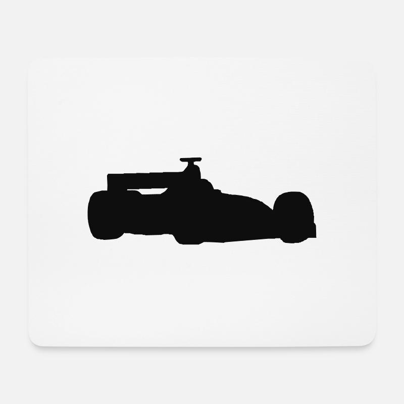 F1 Rennwagen-Silhouette - Mousepad (Querformat) - Weiß