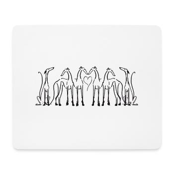 Windhund Gruppe - Mousepad (Querformat) - Weiß - Vorne