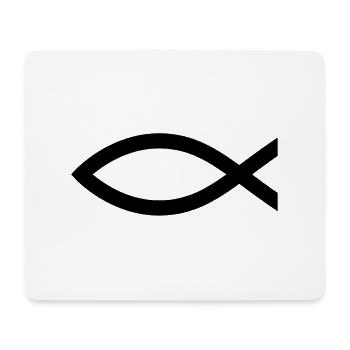 Fisch (Christentum) - Mousepad (Querformat) - Weiß - Vorne