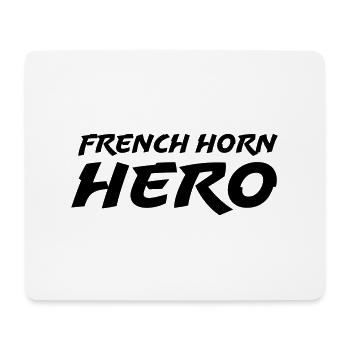 French horn hero - Mouse Pad (horizontal) - white - Front