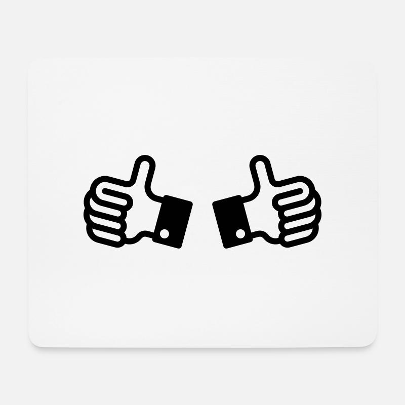 Daumen hoch / Thumbs up (2) - Mousepad (Querformat) - Weiß