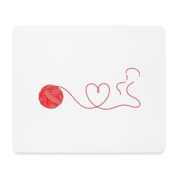 Stricken macht glücklich - Mousepad (Querformat) - Weiß - Vorne