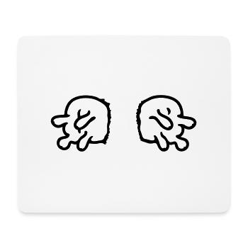 doppeltes Euter - line - Mousepad (Querformat) - Weiß - Vorne