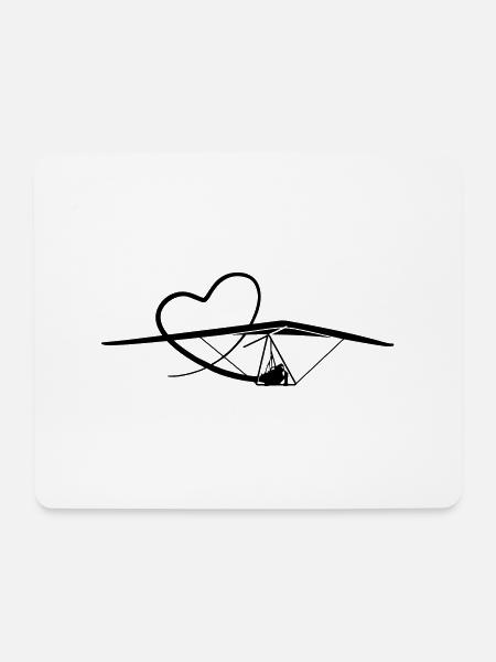herzflug hängegleiter Geschenk - Mousepad (Querformat) - Weiß