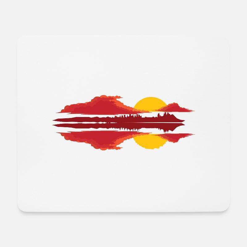 Roter Sonnenuntergang - Mousepad (Querformat) - Weiß