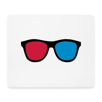3D-Brillen - Mousepad (Querformat) - Weiß - Vorne