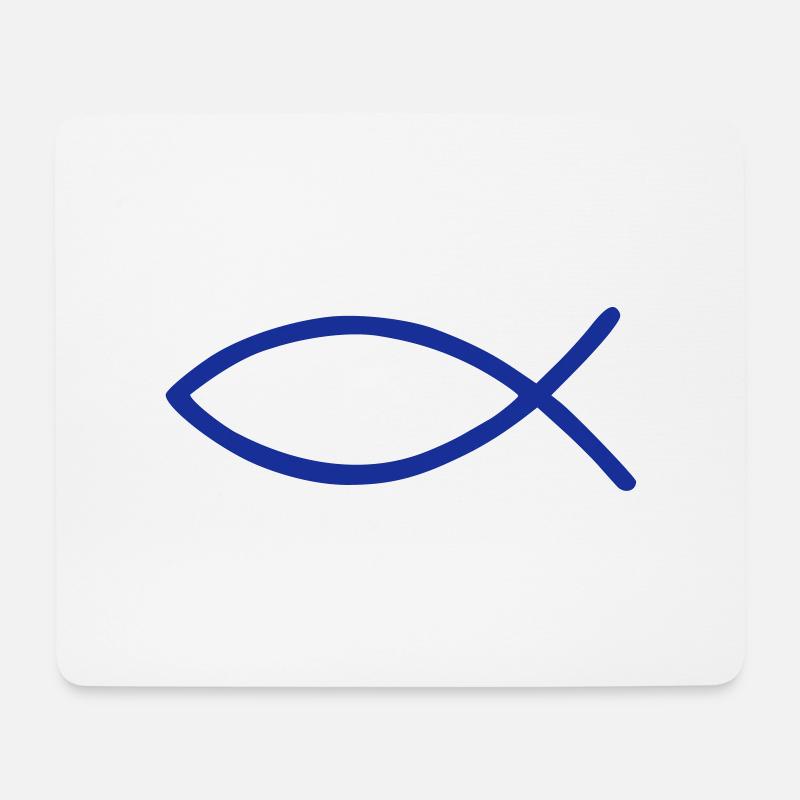 jesus fisch - Mousepad (Querformat) - Weiß