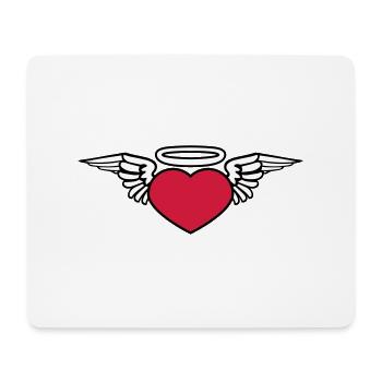 herz fluegel tot tod fliegen gott heiligenschein s - Mousepad (Querformat) - Weiß - Vorne