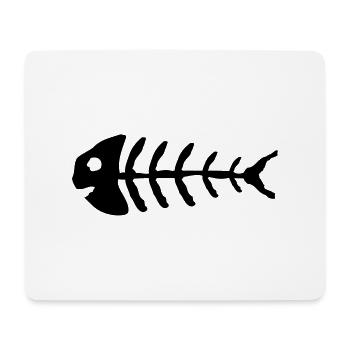 fish_bones_wo1 - Mousepad (Querformat) - Weiß - Vorne