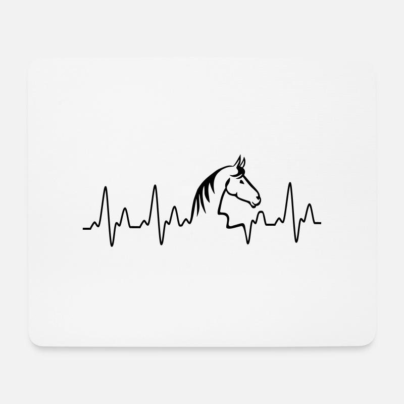 Herzschlag Pferd HD - Mousepad (Querformat) - Weiß