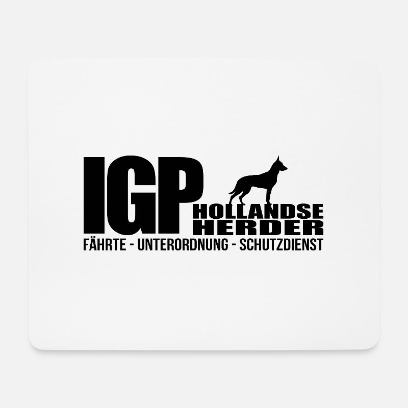 IGP HOLLANDSE HERDER Wilsigns Hundesport Geschenke - Mousepad (Querformat) - Weiß