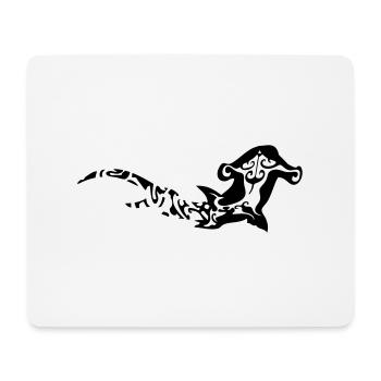 toller Hammerhai-Tribal-Tattoo-Stil - Mousepad (Querformat) - Weiß - Vorne