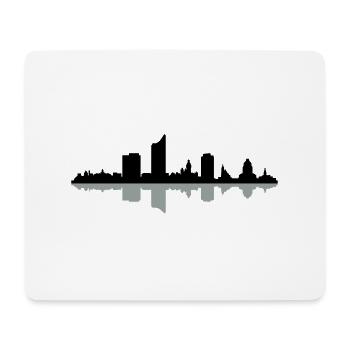 Skyline Leipzig - Mousepad (Querformat) - Weiß - Vorne