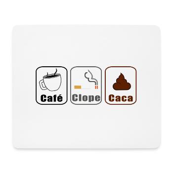 Café Clope Caca - Tapis de souris (format paysage) - blanc - Devant
