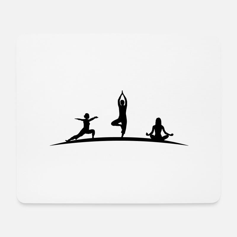 Frauen Yoga - Mousepad (Querformat) - Weiß