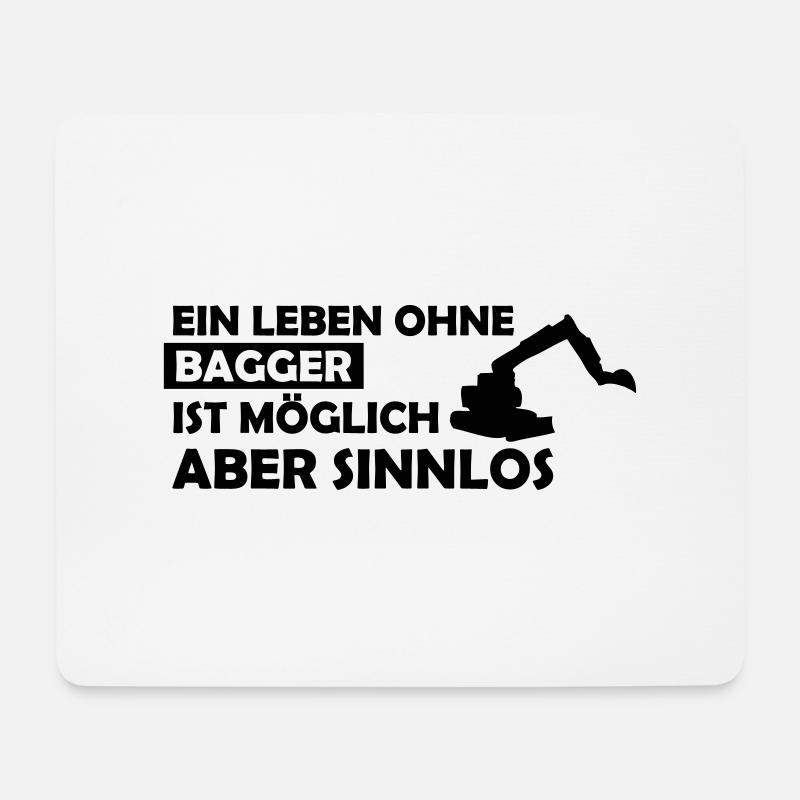 ein leben ohne bagger - Mousepad (Querformat) - Weiß