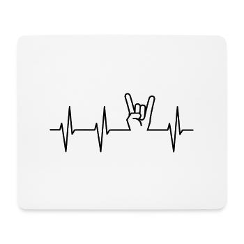 Herzschlag - Mousepad (Querformat) - Weiß - Vorne