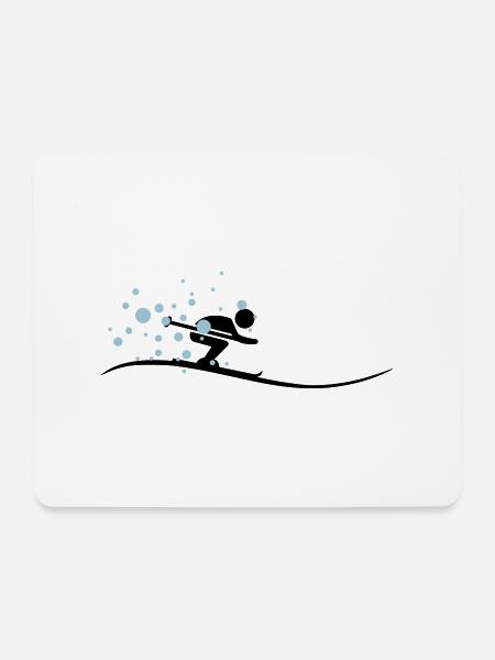 Sport - Skifahrer - Mousepad (Querformat) - Weiß