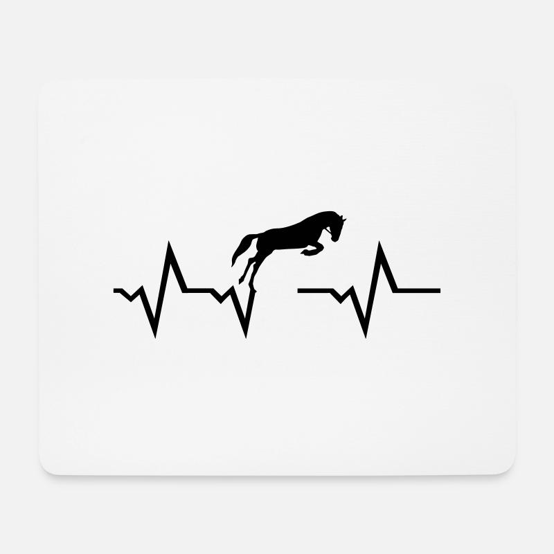 Pferd Herzschlag - Mousepad (Querformat) - Weiß