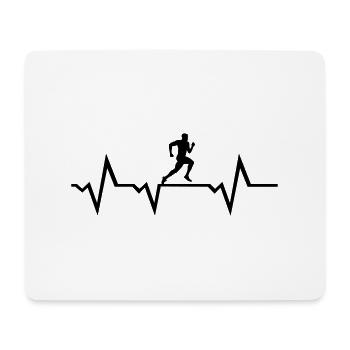 Running Man & Heartbeat -courir - Tapis de souris (format paysage) - blanc - Devant