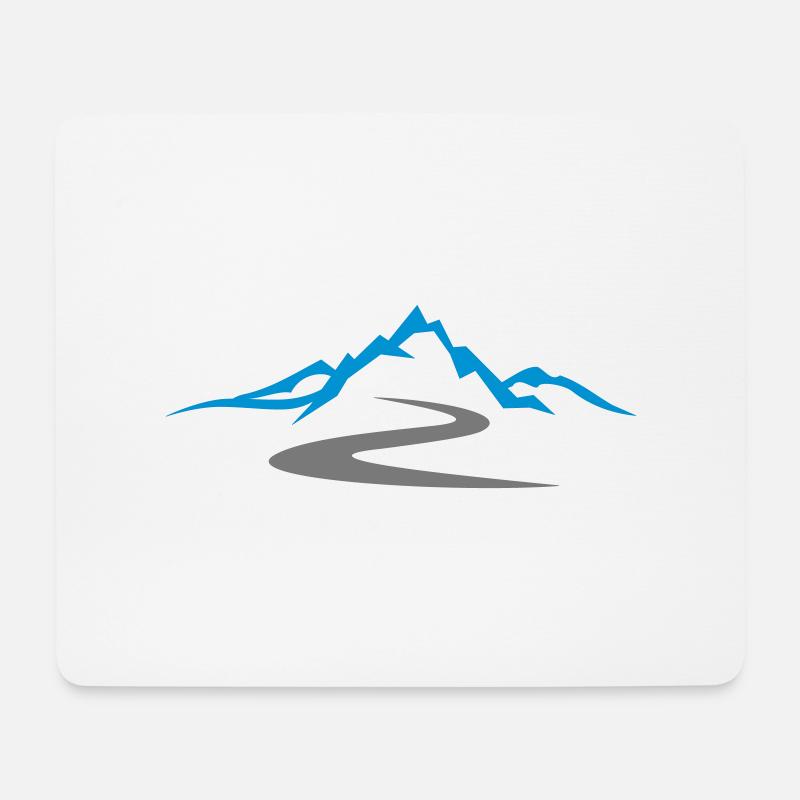 Landschaft - Berge Straße - Mousepad (Querformat) - Weiß