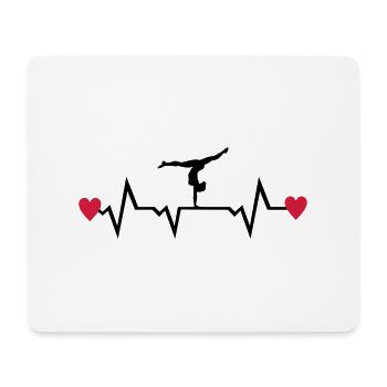 Gymnast, Gymnastics, Heartbeat & Hearts - Mouse Pad (horizontal) - white - Front