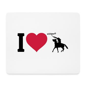 I love Westernreiten - Mousepad (Querformat) - Weiß - Vorne