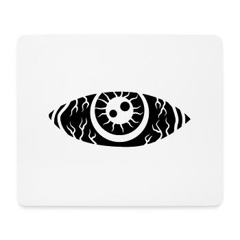 Grosses schwarzes Auge - Mousepad (Querformat) - Weiß - Vorne