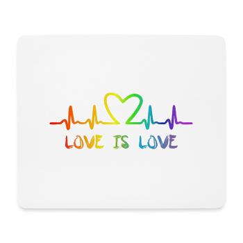LGBT Love Rainbow Heartbeat - Mouse Pad (horizontal) - white - Front