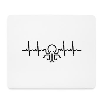 Poulpe poulpe poulpe pouls ECG - Tapis de souris (format paysage) - blanc - Devant