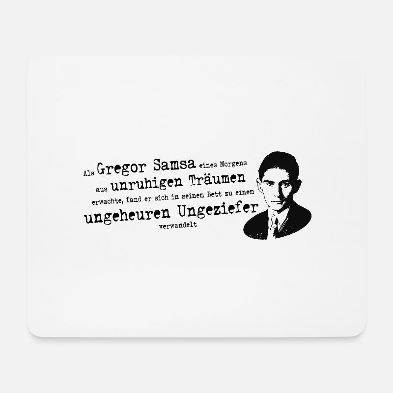 Franz Kafka | Zitat Verwandlung Gregor Samsa - Mousepad (Querformat) - Weiß