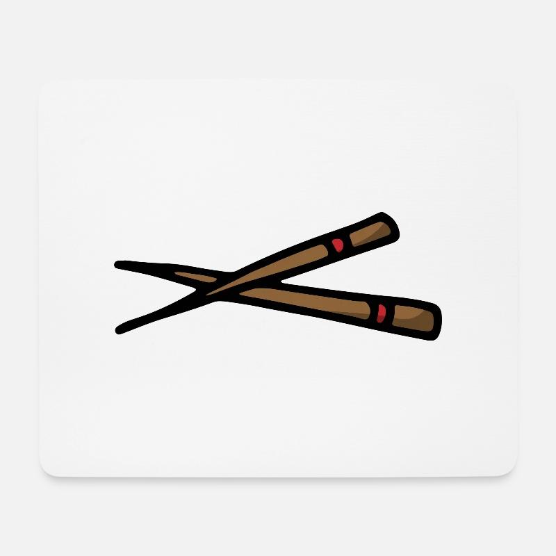 Essstäbchen chop sticks - chinesisch Essen - Mousepad (Querformat) - Weiß
