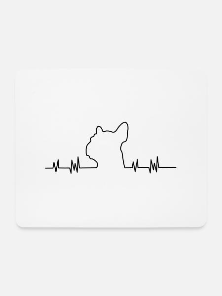 Bulldogge - Mousepad (Querformat) - Weiß