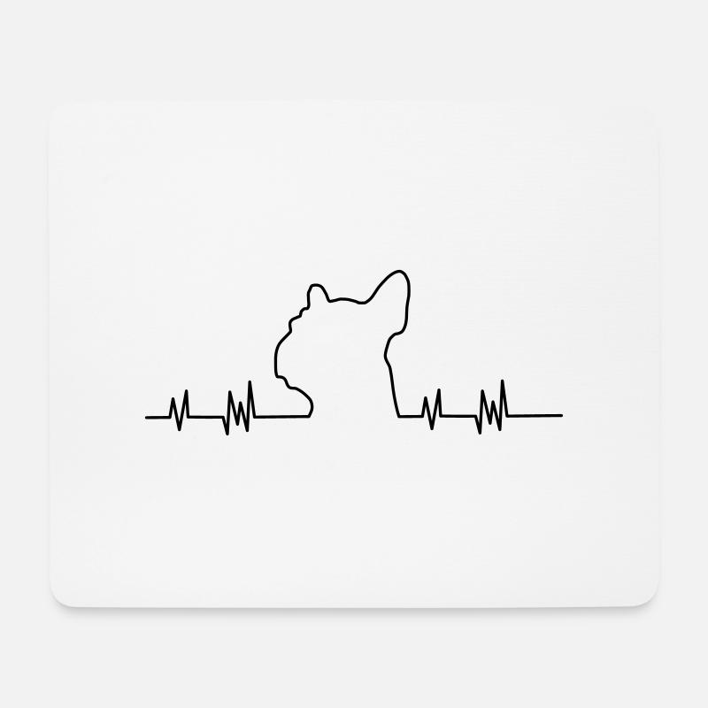 Bulldogge - Mousepad (Querformat) - Weiß