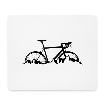 Voyager en vélo de course dans les montagnes - Tapis de souris (format paysage) - blanc - Devant