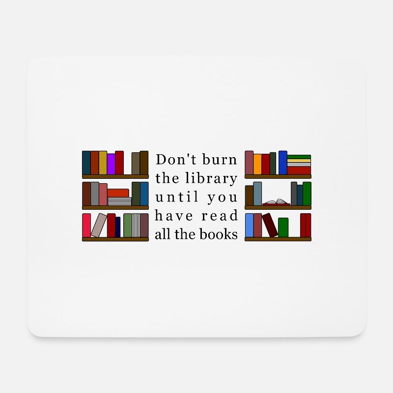 Brennen Sie die Bibliothek nicht - Mousepad (Querformat) - Weiß