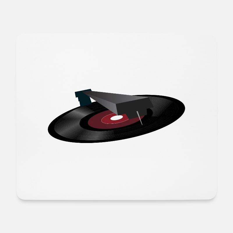 disque vinyle - Tapis de souris (format paysage) - blanc