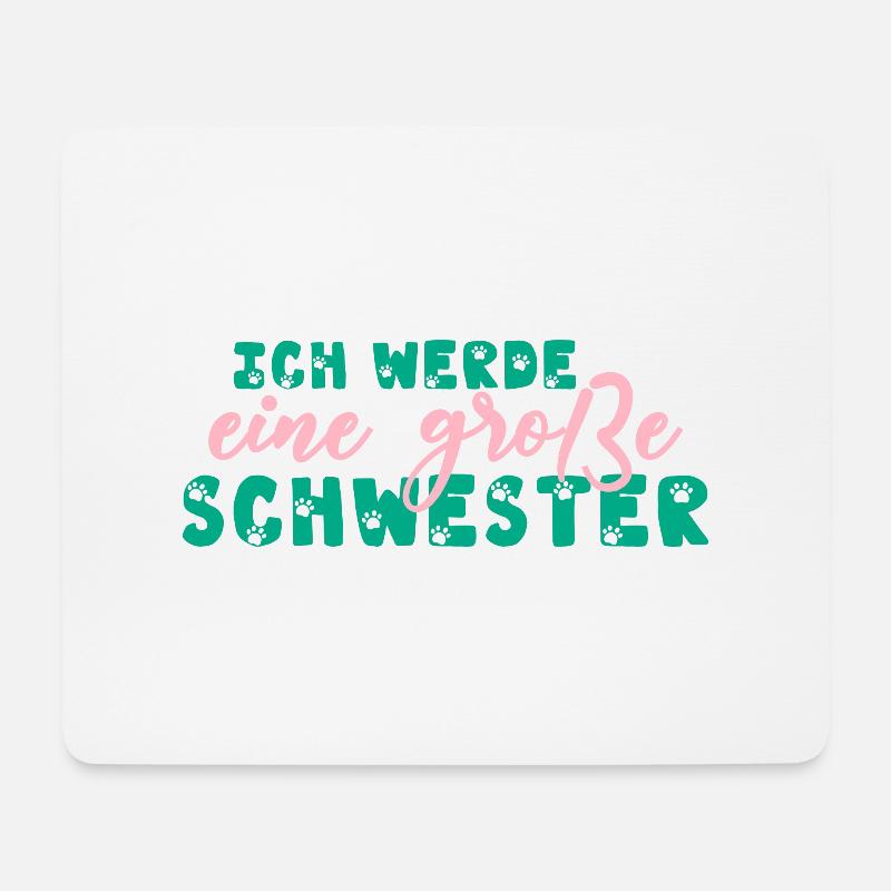Ich Werde Eine Große Schwester Pfote Tatzen Kinder - Mousepad (Querformat) - Weiß