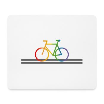 Strasse Regenbogen Fahrrad - Mousepad (Querformat) - Weiß - Vorne