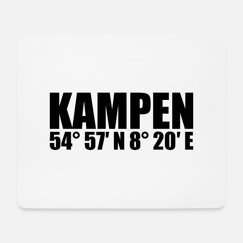 Kampen Koordinaten - Mousepad (Querformat) - Weiß