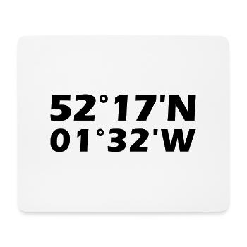 Leamington Spa Koordinaten - Mousepad (Querformat) - Weiß - Vorne