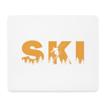 Ski. Ski-Wintersport - Mousepad (Querformat) - Weiß - Vorne
