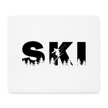 Ski. Ski-Wintersport - Mousepad (Querformat) - Weiß - Vorne