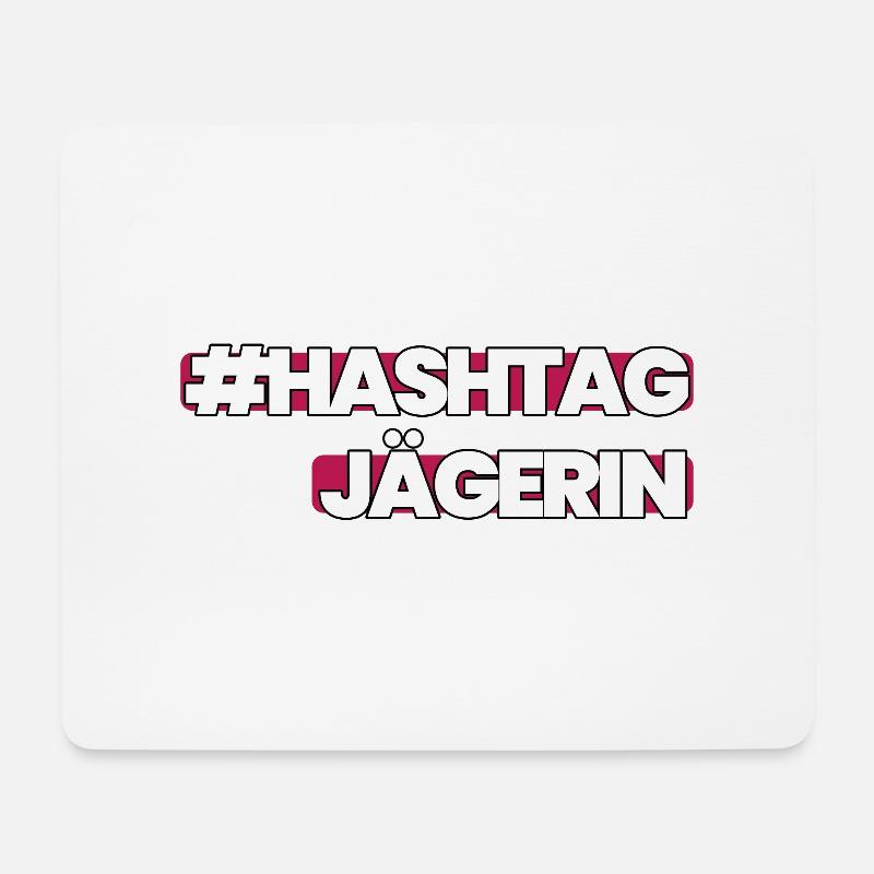 HashtagJägerin pink - Mousepad (Querformat) - Weiß