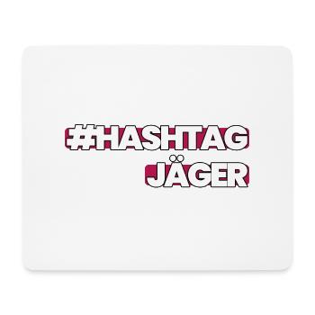 HashtagJäger pink - Mousepad (Querformat) - Weiß - Vorne