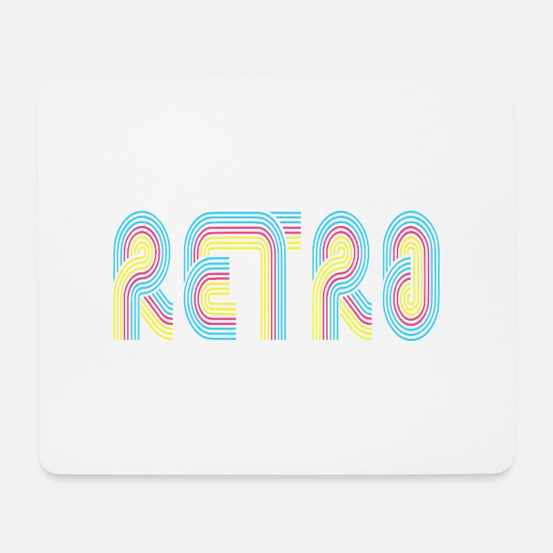 Retro - Mousepad (Querformat) - Weiß