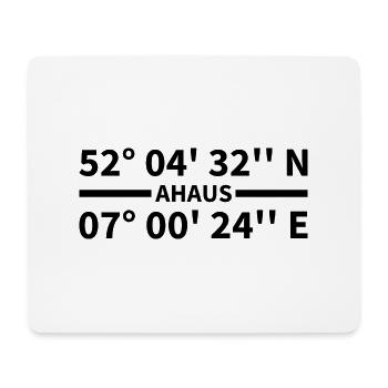 Ahaus coordinates - Mouse Pad (horizontal) - white - Front